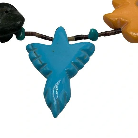 Zuni Turquoise Eagle Fetish Necklace Native American